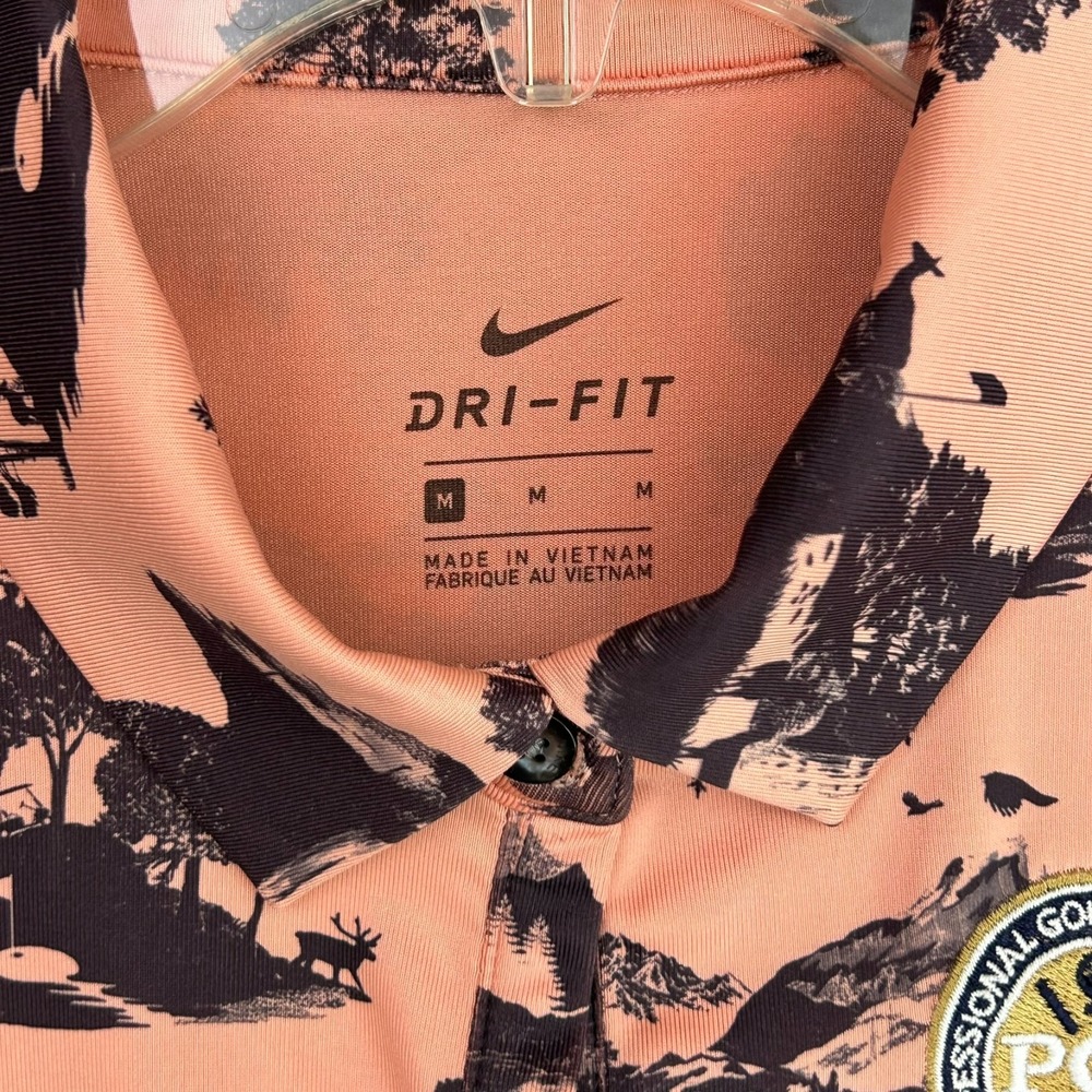 NIKE Golf Dri-Fit Women's Medium Shirt Sleeveless Polo Wildlife Country PGA Logo - Picture 11 of 12